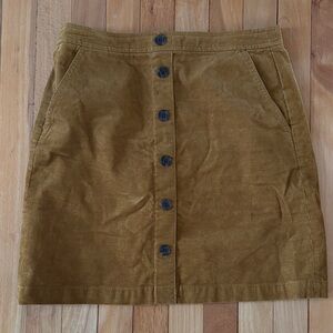 J. Crew A-Line Corduroy Skirt in Tan